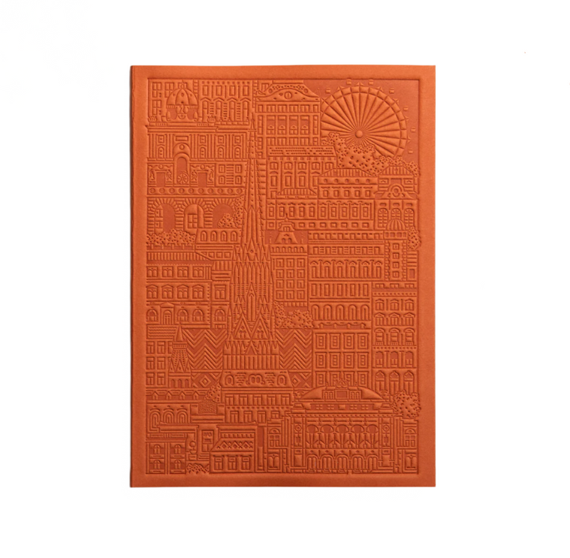 Wien Notizbuch mit Orangem Softcover